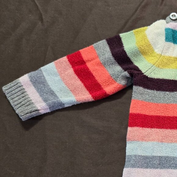 Striped Knit Sweater Dress Colorful Warm Fall Baby Gap 6-12 Months - Picture 6 of 7